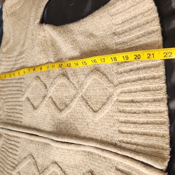 100% wool chunky oatmeal English country fishermen's cableknit cardigan sweater - Picture 10 of 12